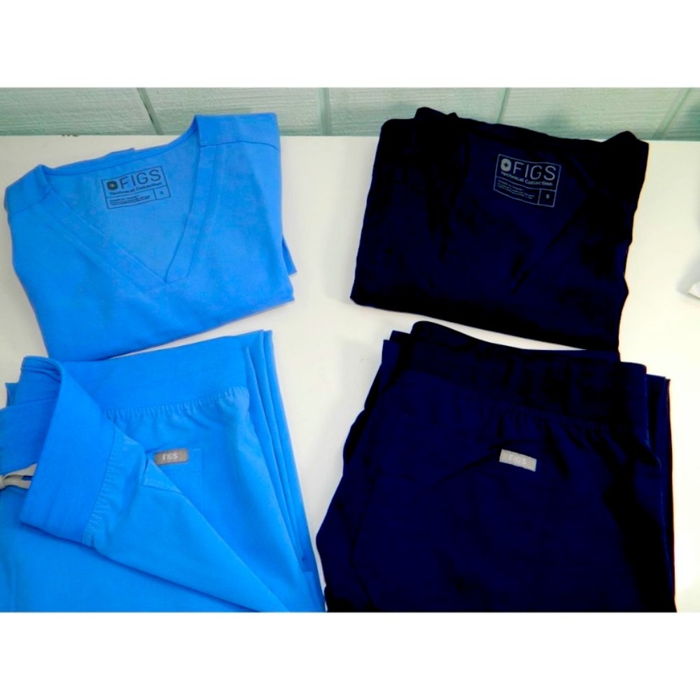 Figs Technical Collection 2 Scrubs Sets Tops Bottoms Pants Small & S Tall